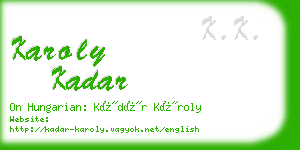 karoly kadar business card